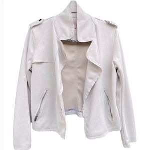 Faux Suede/Leather Moto Jacket